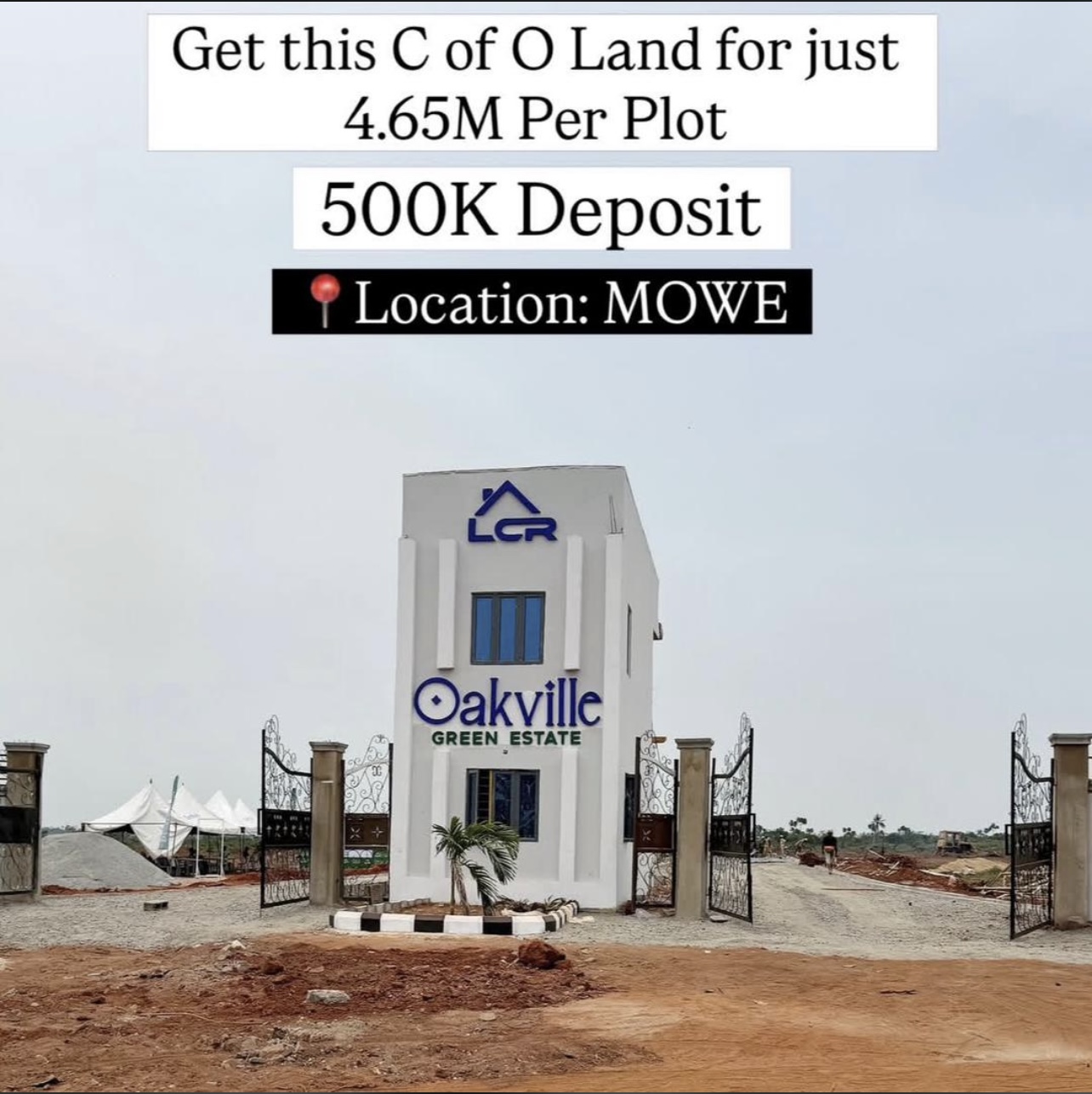 Affordable C of O land for sale at Mowe
