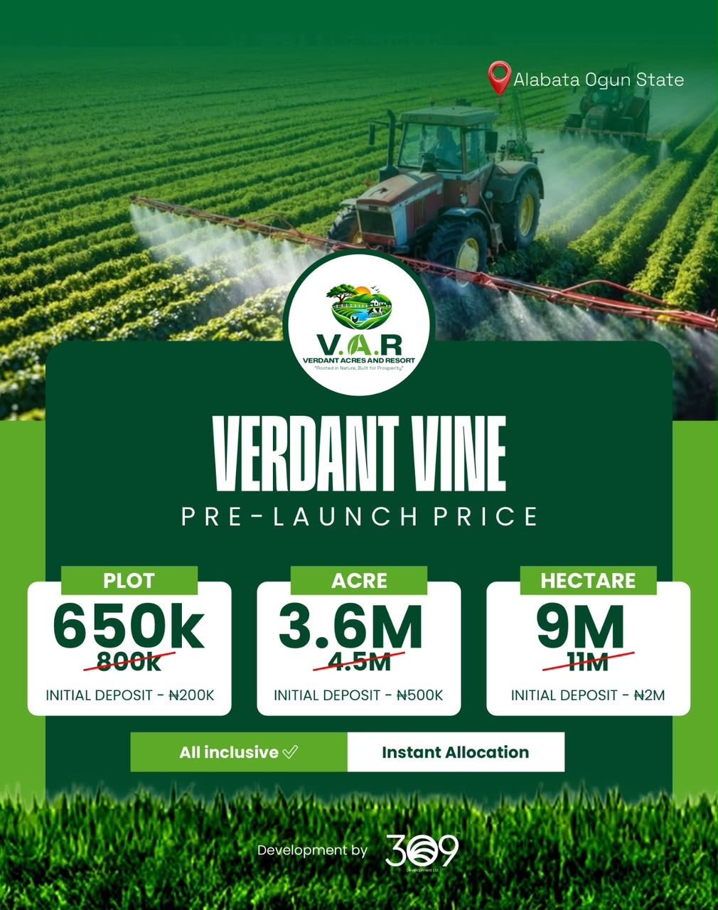 VERDANT ACRES & RESORT (V.A.R) - AGRO-INVESTMENT DEVELOPMENT OPPORTUNITY for Sale in Abeokuta, Ogun