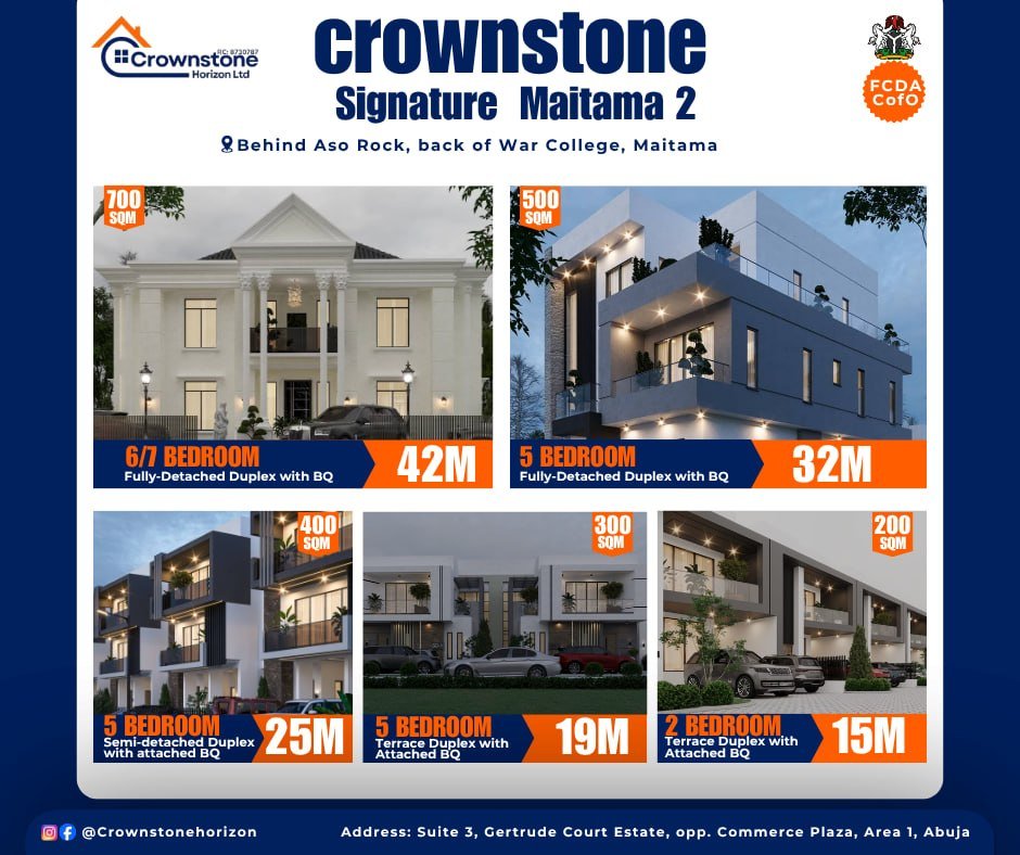 Crownstone signature maitama 2 for Sale in Maitama, Abuja, FCT