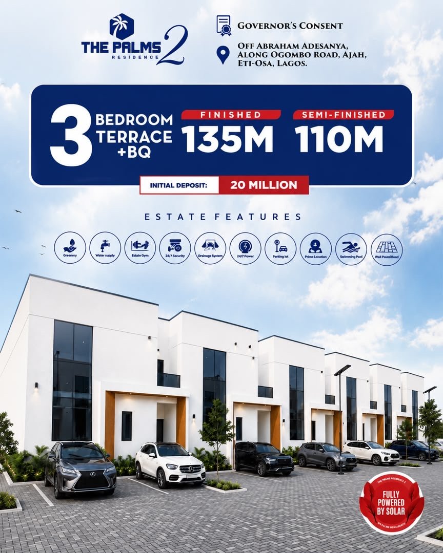 Luxury 3 bed terrace duplex for sale in Ajah, Lagos